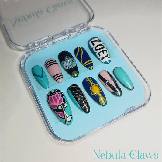 Zoey from Kpop Demon Hunters Movie Inspired Press On Nails