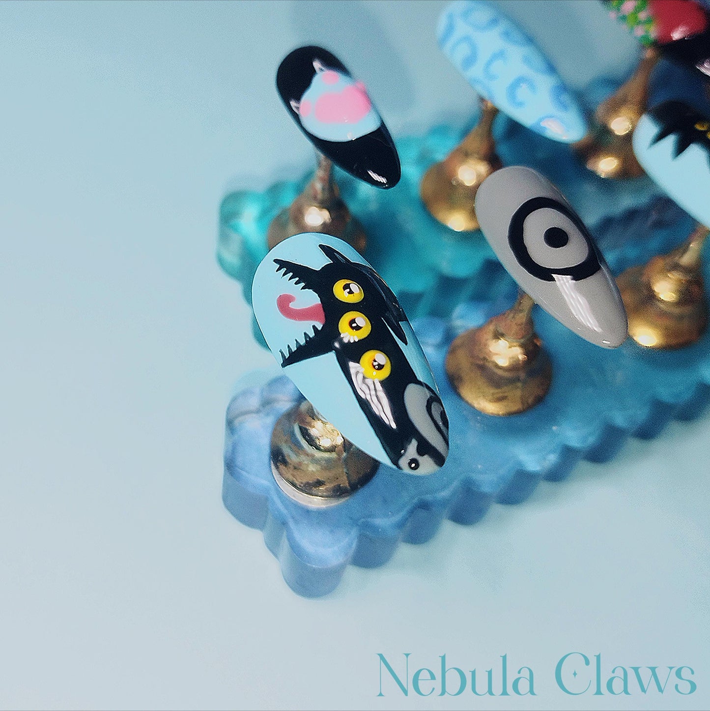 Derpy the Tiger and Susie the Bird from K-POP Demon Hunters Movie Inspired Press On Nails