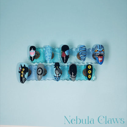 Derpy the Tiger and Susie the Bird from K-POP Demon Hunters Movie Inspired Press On Nails