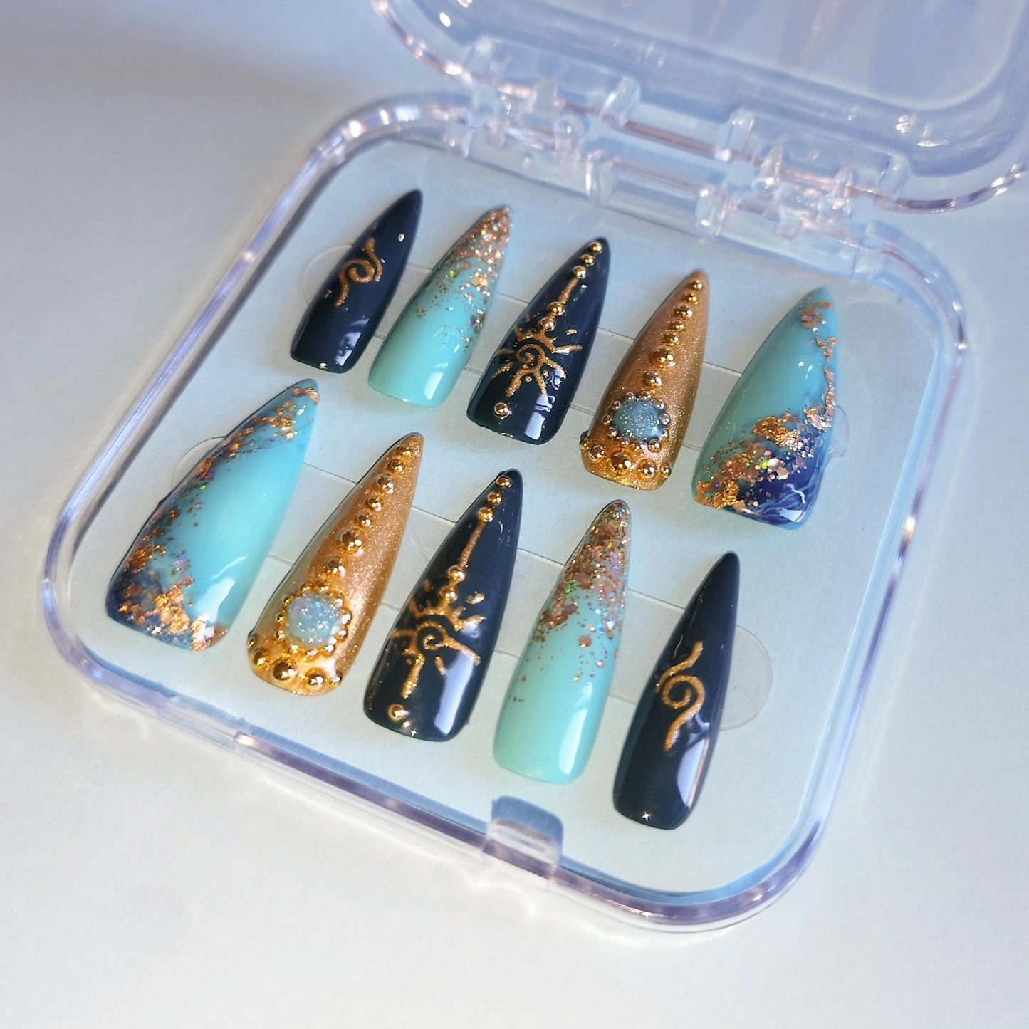 Love and Deepspace Rafayel Sapphire Dream Inspired Press On Nails