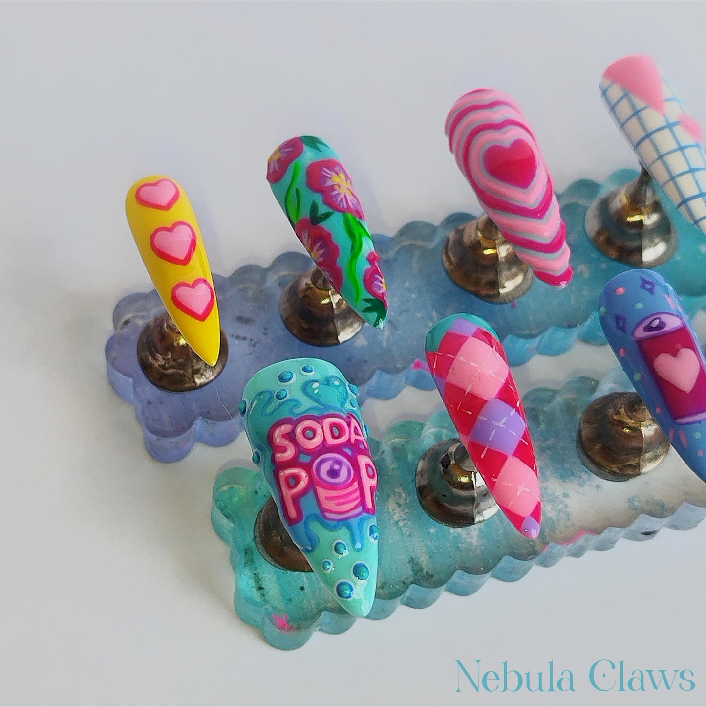 LOVE SODA POP - Saja Boys from K Pop Demon Hunters Movie Inspired Press On Nails