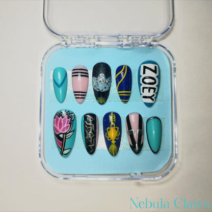 Zoey from Kpop Demon Hunters Movie Inspired Press On Nails