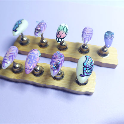 Shinobu from Demon Slayer inspired press-on nails