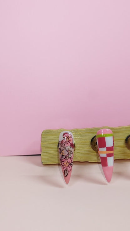 Nezuko - Demon Slayer anime inspired Press-On Nails